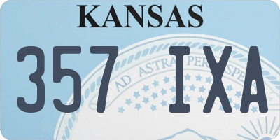 KS license plate 357IXA