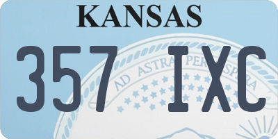 KS license plate 357IXC