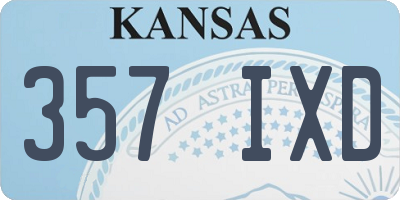 KS license plate 357IXD