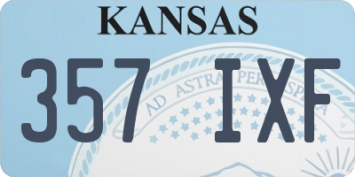 KS license plate 357IXF