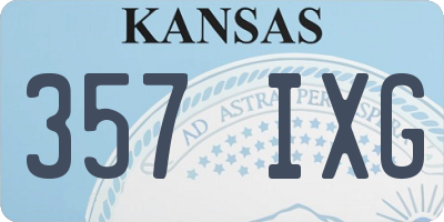 KS license plate 357IXG