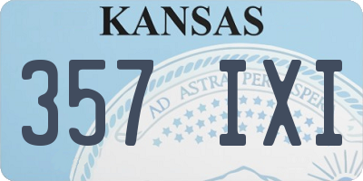 KS license plate 357IXI