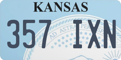 KS license plate 357IXN