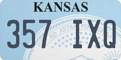 KS license plate 357IXQ