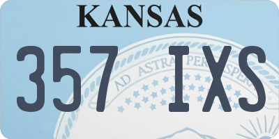 KS license plate 357IXS