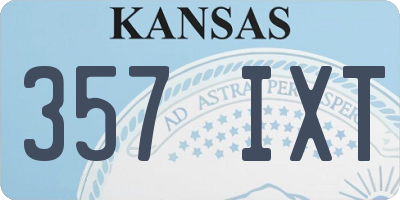 KS license plate 357IXT