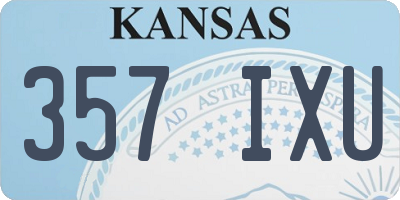 KS license plate 357IXU
