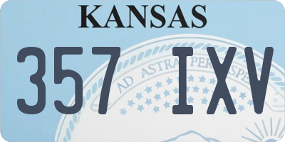 KS license plate 357IXV