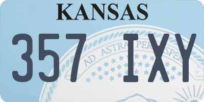 KS license plate 357IXY