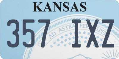 KS license plate 357IXZ