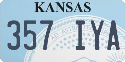 KS license plate 357IYA