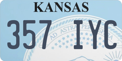 KS license plate 357IYC