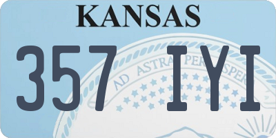 KS license plate 357IYI
