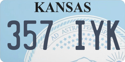 KS license plate 357IYK