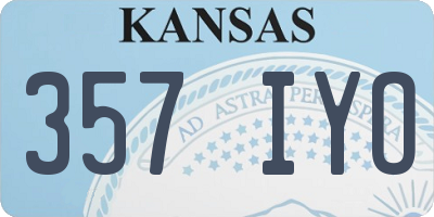 KS license plate 357IYO