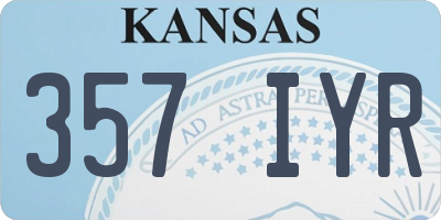 KS license plate 357IYR
