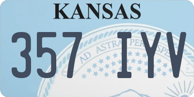 KS license plate 357IYV
