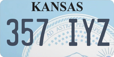 KS license plate 357IYZ