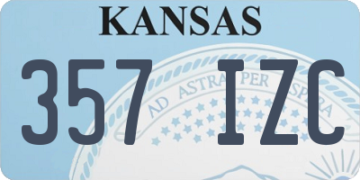 KS license plate 357IZC