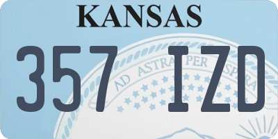 KS license plate 357IZD