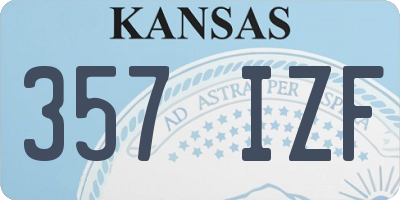 KS license plate 357IZF