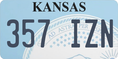 KS license plate 357IZN