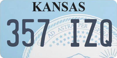 KS license plate 357IZQ