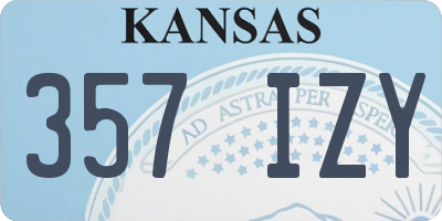 KS license plate 357IZY