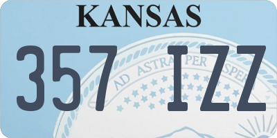 KS license plate 357IZZ