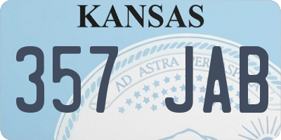 KS license plate 357JAB