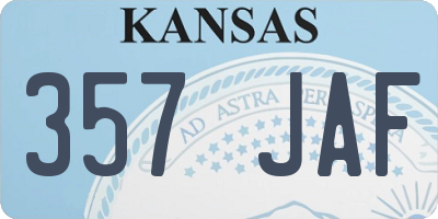 KS license plate 357JAF