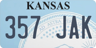 KS license plate 357JAK