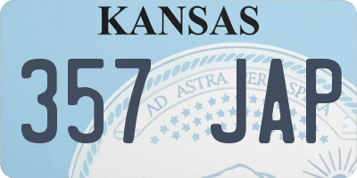 KS license plate 357JAP