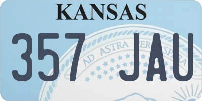 KS license plate 357JAU