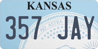 KS license plate 357JAY