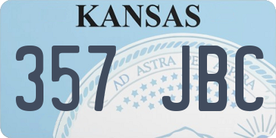 KS license plate 357JBC
