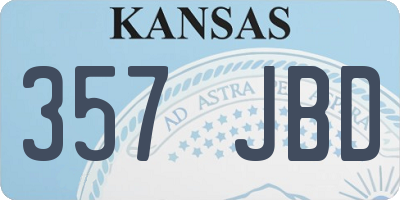 KS license plate 357JBD