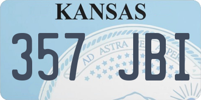 KS license plate 357JBI