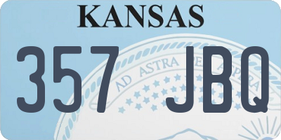 KS license plate 357JBQ