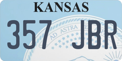 KS license plate 357JBR