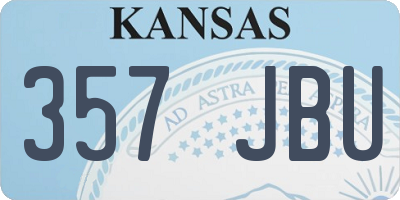 KS license plate 357JBU