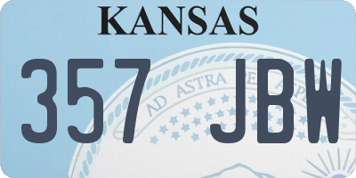 KS license plate 357JBW