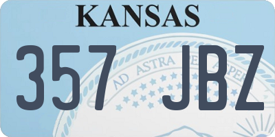 KS license plate 357JBZ