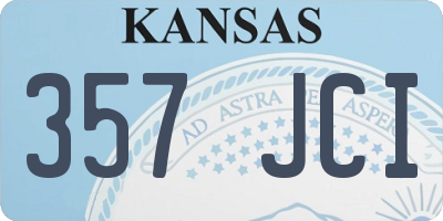 KS license plate 357JCI