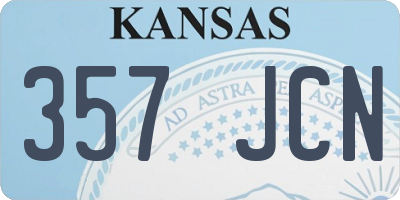 KS license plate 357JCN