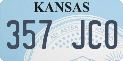 KS license plate 357JCO