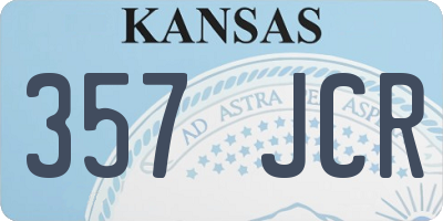 KS license plate 357JCR