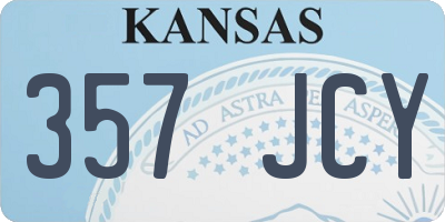 KS license plate 357JCY