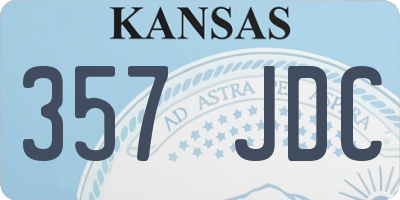 KS license plate 357JDC
