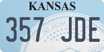 KS license plate 357JDE